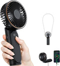 TUNISE Portable Handheld Fan, Portable Fan Rechargeable, 4000mAh, 180° Adjustable, 6 Speed Wind, Display Electricity in Real Time, USB Rechargeable Foldable F an, Quiet Personal Fan as Power Bank