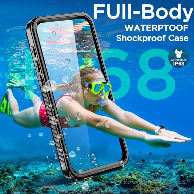 AICase Compatible with iPhone 17 Pro Max Case Waterproof, Clear Water Proof Built-in Screen Protector Shockproof Dustproof Snowproof Full Body Rugged Underwater Phone Case with Lanyard