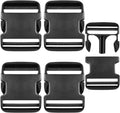 4 Pack 2 Inch Buckle Quick Side Release, Heavy Duty Plastic Side Release Buckles for Backpacks, Pet Collars, Paracord Crafts, Luggage & Outdoor Gear