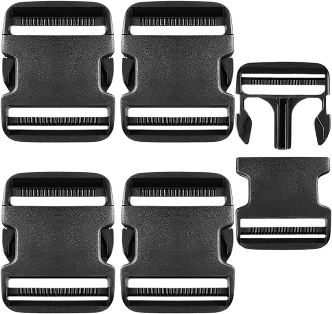 4 Pack 2 Inch Buckle Quick Side Release, Heavy Duty Plastic Side Release Buckles for Backpacks, Pet Collars, Paracord Crafts, Luggage & Outdoor Gear