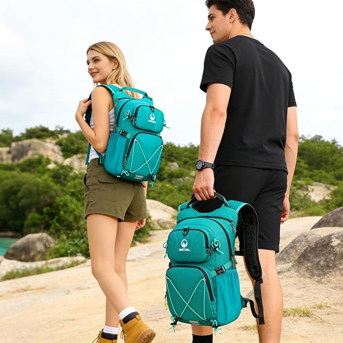 Hydration Backpack 22L, Hiking Backpack with 2L Leakproof Bladder, Sewn-in Rain Cover, Insulated Compartment for Men & Women Running, Cycling, Camping