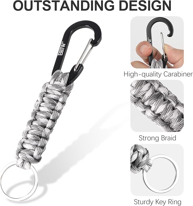 EOTW Paracord Keychain for Men Women Paracord Carabiner Backpack Keychain with Aluminum Clip for Camping Hiking Outdoor Gear