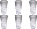 Fine Ribbed 22 oz Durable Acrylic Jumbo Drinking Glasses, Shatter-Resistant and Dishwasher-Safe Indoor/Outdoor Drinkware for Water, Iced Tea, Juice, and Cocktails - Clear - Set of 6