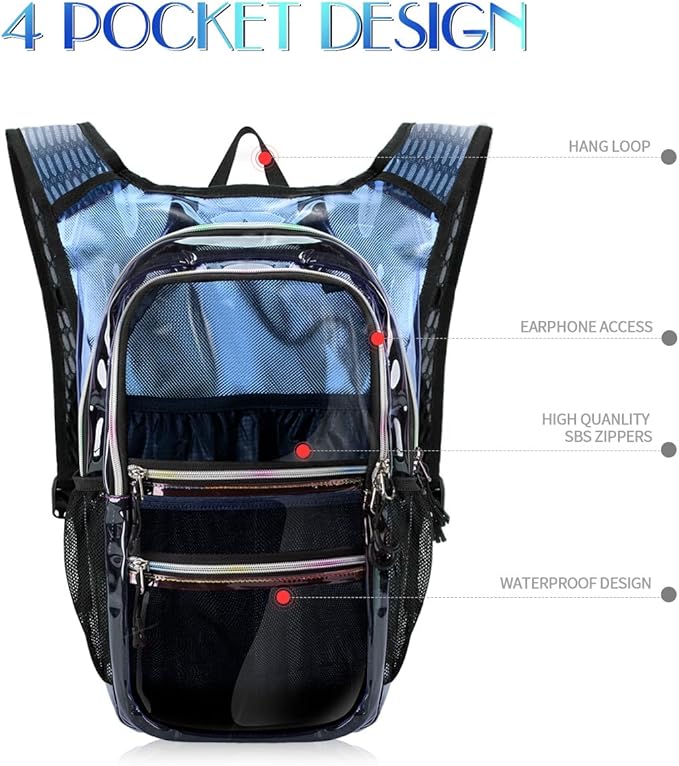 Hydration Pack, Water Backpack with 3L Hydration Bladder Lightweight Insulation, Festival Essential, Rave Hydration Backpack, Hydropack Backpack for Rave, Hiking, Biking, Festival Gear