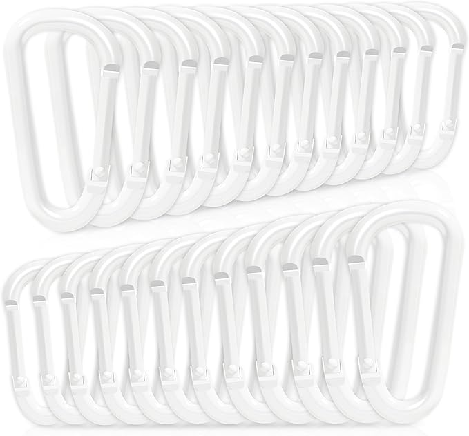 24pc Aluminum Carabiner Clip D Ring, Keychain Spring Hook,Small Carabiners Set for Outdoor Camping Fishing Hiking Car
