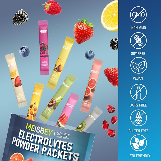 Electrolyte Powder Packets – 32 Sticks Sugar Free Hydration Packets, Liquid Daily IV Electrolyte Hydration Powdered Drink Mix with 11 Vitamins & Minerals, Keto Friendly, Vegan, Non-GMO