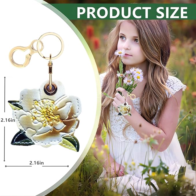 Leather Keychain Holder Case Compatible with AirTag,Cute air tag Cover with Keychain Ring,GPS Tracker Case for Keys