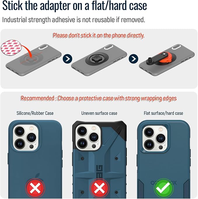 sincetop Bike Phone Mount,Mountain Bicycle Stem Cap Phone Holder,Universal Aluminum Handlebar Phone Clamp,MTB Road Bike Cycling Mobile Phone Clip,Quick Attach/Release-Orange【Series C-1st Gen】