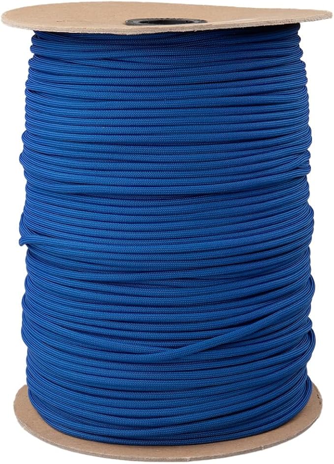 Paracord Planet Solid Color 550lb Paracord – 7 Strand Type III Nylon Cord for Indoor and Outdoor Tasks – Cobalt Blue (1,000 ft)
