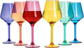 European Style Plastic Crystal, Stemmed Wine Glasses | 6 Set | Acrylic Glasses Tritan Drinkware, Unbreakable Color Shatterproof BPA-free Reusable, Outdoor, Pool Floating & Indoor, Hand Wash 15oz Gift