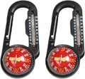 Trekker's Compass Crew Carabiner Compass with Thermometer, 4 x 3.5 inches, Black, Handheld Navigation Tool