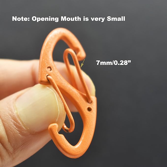 Small Carabiner Clips 1.6 inch(41mm) Metal Double Sided Spring Gate Snap Hooks Keychain Clasp Accessories