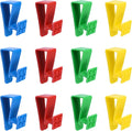 12Pcs Over Cabinet Door Hooks Plastic Over The Door Single Hook Space-Saving Hanger Extender Clips Multi-Purpose Hook for Kitchen Bathroom Bedroom(Colorful)