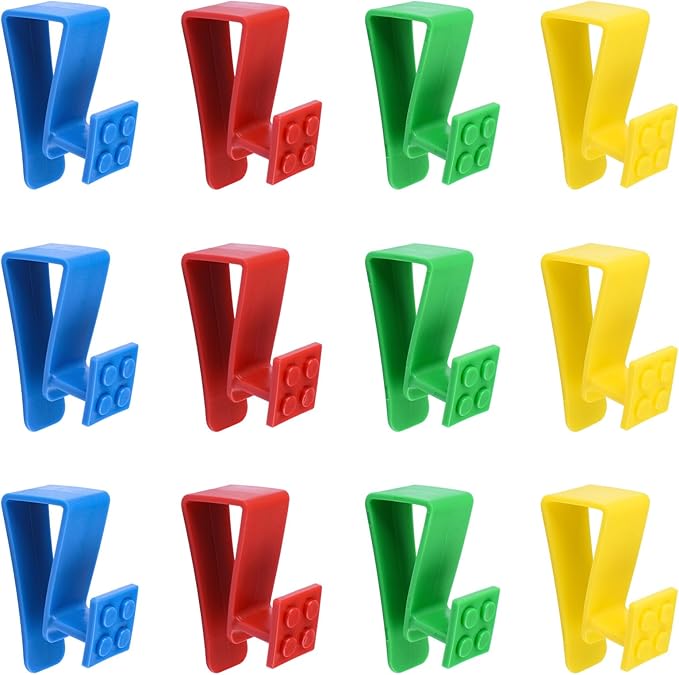 12Pcs Over Cabinet Door Hooks Plastic Over The Door Single Hook Space-Saving Hanger Extender Clips Multi-Purpose Hook for Kitchen Bathroom Bedroom(Colorful)