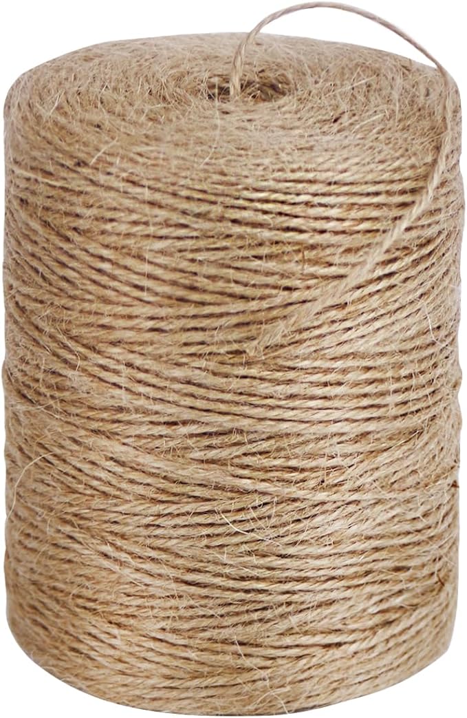 PerkHomy 800 Feet Natural Jute Twine Long Twine String for Crafts Gift Wrapping Packing Gardening Crochet Knitting Macrame Decor (800 FT * 2mm (3Ply))