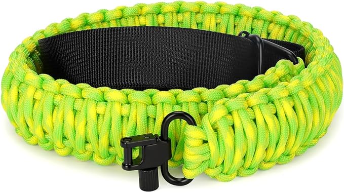 Double Braide 550LB Shotgun Sling 2 Point Paracord Rifle Sling,Non-Slip Traditional Adjustable Gun Sling for Hunting Shooting Camping