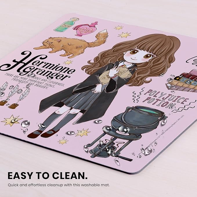 Head Case Designs Officially Licensed Harry Potter Hermione Pattern Graphics 9.84 x 11.81 x 0.12 inches (250 x 300 mm) - S Gaming Office Desk PC Keyboard Mouse Mat Pad