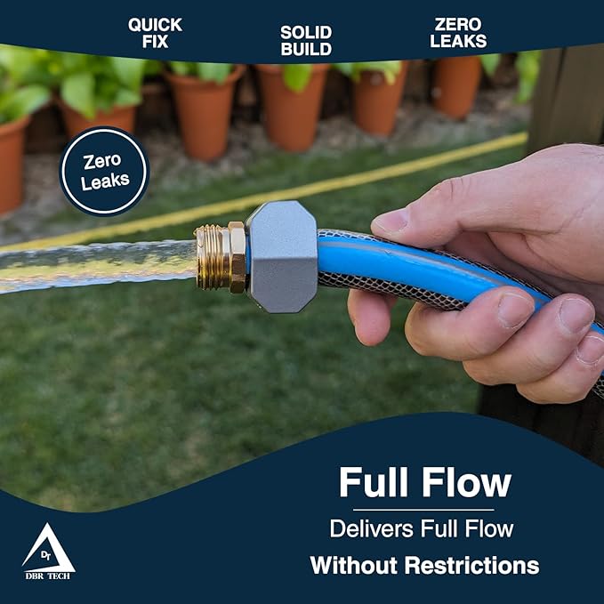 DBR Tech® Hose Repair Kit – Fix Leaks on 3/4 & 5/8 inch Garden Hoses