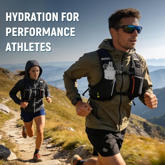 Soft Flask 500ML, TPU Collapsible Soft Water Bottle for Hydration Pack, Running Vest, Folding Water Bottle for Hiking, Cycling Hydration Flask - White