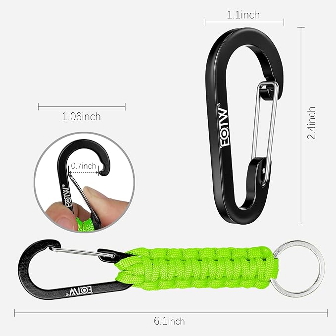 EOTW Paracord Keychain for Men Women Paracord Carabiner Backpack Keychain with Aluminum Clip for Camping Hiking Outdoor Gear
