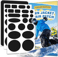 35Pcs Down Jacket Repair Patch Kit Pre-Cut Nylon Patches for Clothes Self-Adhesive Fabric Tape Waterproof Lightweight Outdoor Gear Tenacious Repair Tape for Puffer Jacket Coat Tent Backpack(Black)