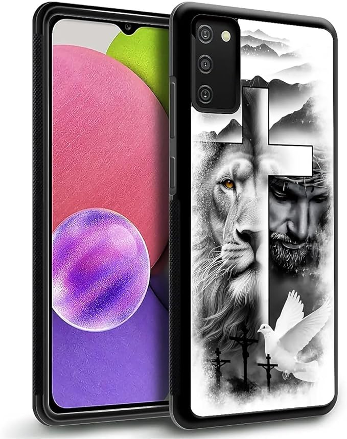 for Samsung Galaxy S20 FE Case, Lion Cross Jesus Christ Dove Pattern Graphic Design Girl Boy Soft Silicone Hard Acrylic Shock Protection for Samsung Galaxy S20 FE