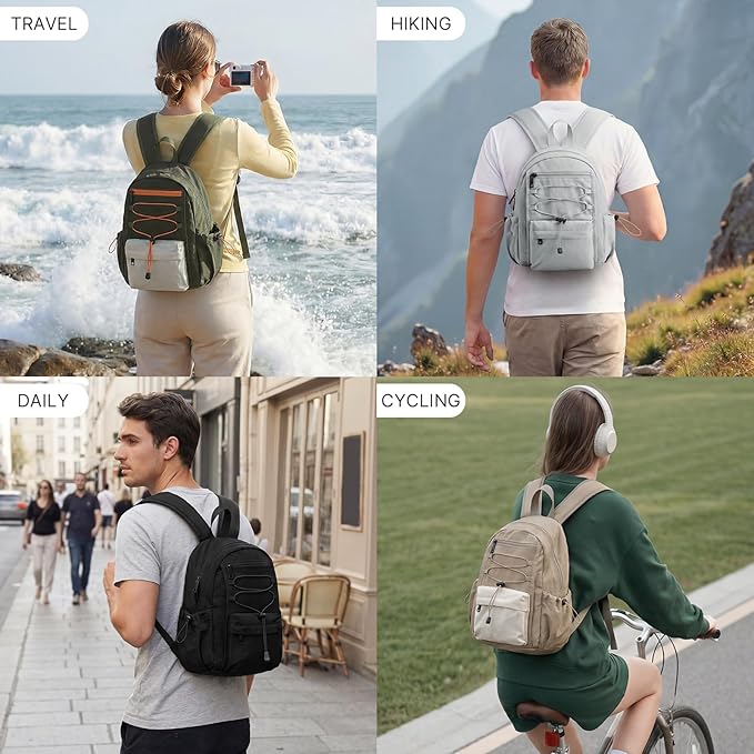 G4Free 10L Small Backpack for Women Men Lightweight Mini Travel Backpacks Hiking Casual Daypack, Light Gray
