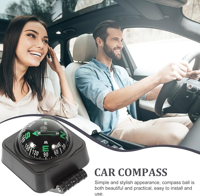 SOLUSTRE Car Dashboard Compass Ball Portable Auto Compass for Accurate Navigation for Cars Boats and Outdoor Use Compact Dashboard Ornament