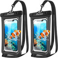 ProCase 2 Pack Floating Waterproof Phone Pouch IPX8, Universal Dry Bag Fits iPhone 17/16/15/14/13 Series, Galaxy S24/S23/S22, Pixel 8/7 (Up to 7”), Touchscreen, Underwater & Snow Protection -Black
