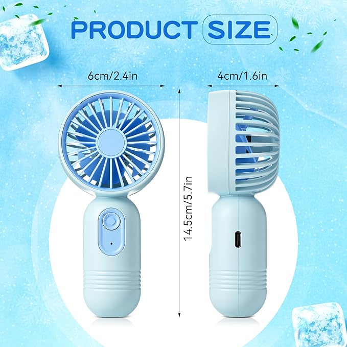 Rossesay 72 Pcs Mini Portable Fan Bulk Cute Handheld Lightweight Small Little Personal Hand Eyelash Fan 3 Speeds USB Rechargeable for Women Men Indoor Outdoor Makeup Travel (Blue)