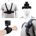 Accessories Set for GoPro Hero 13/12/11/10/9/8/7/6/5/4,New Quick Release Head Strap Mount + Chest Mount Harness + Backpack Clip Holder + 360°Rotating Wrist Strap