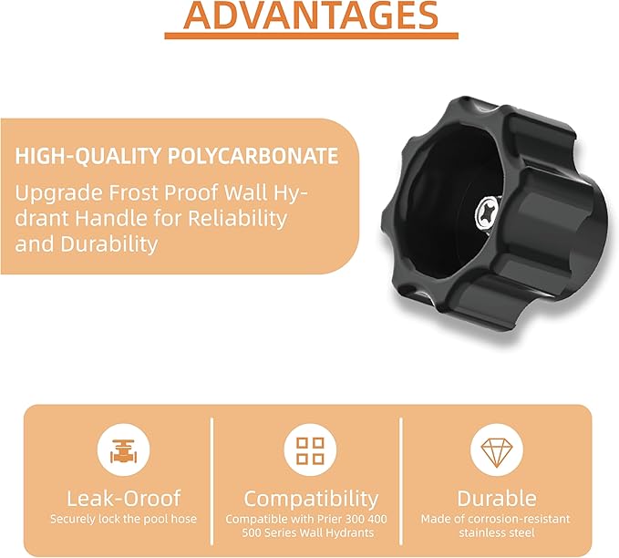 630-7965 Wall Hydrant Handle Kit Outdoor Faucet Handle Replacement Frost Proof Wheel Shaped Outdoor Faucet Repair kit Accessories