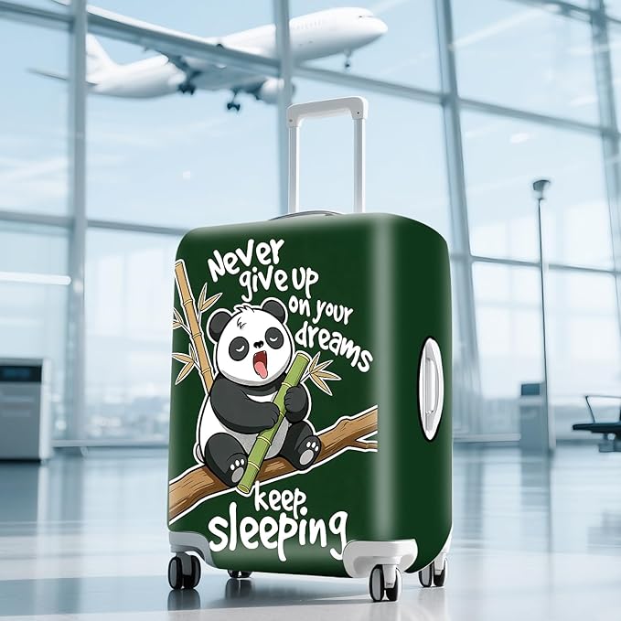 ANNA QUEEN Cute Sleeping Panda Luggage Cover-Stretchable, Water Resistant & Durable Suitcase Protector,Universal Washable Fit for 28-30 Inch Checked Baggage
