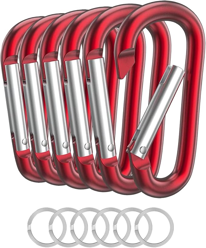 Carabiner Keychain Clip -3" Aluminum Carabiner D Ring, Caribeener Clips, Spring Snap Hook for Keychain Clip