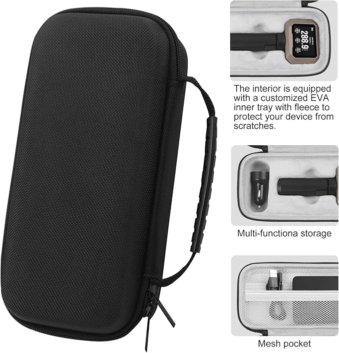 Carrying Case for Garmin Xero C1 Pro Chronograph, Inlaid Organizer with Mesh Pocket for USB Cable, Cleaning Cloth, USB Charging Adapter (Gray, Carrying Case Only)