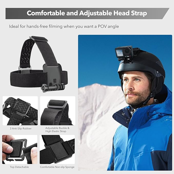 Waterproof Case for DJI Action 5 Pro/Action 4/3, Protective Diving Housing, Floating Handle, Head Strap, Storage Carrying Case for DJI Osmo Action Diving Accessories