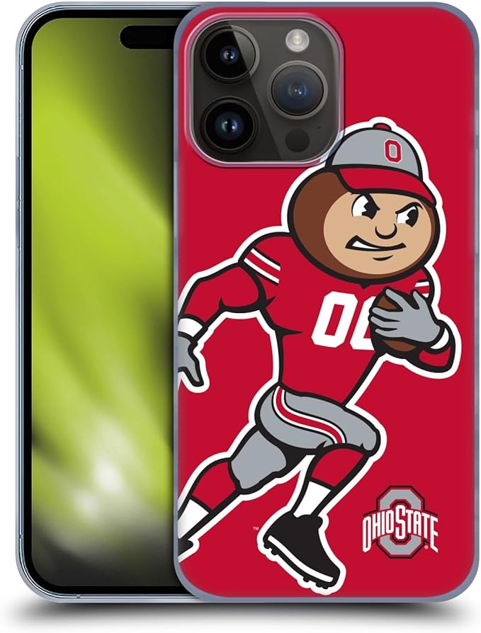 Head Case Designs Officially Licensed Ohio State University Mascot Oversized Football Graphics Hard Back Case Compatible with Apple iPhone 15 Pro Max