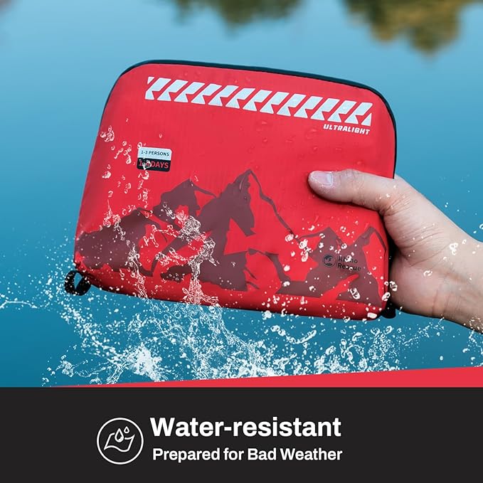 RHINO RESCUE Ultralight First Aid Kit Water-Resistent Medical Kit for Camping, Cycling, Travel, Climbing, Up to 4 Days
