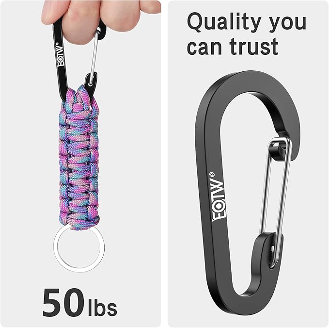 EOTW Paracord Keychain for Men Women Paracord Carabiner Backpack Keychain with Aluminum Clip for Camping Hiking Outdoor Gear