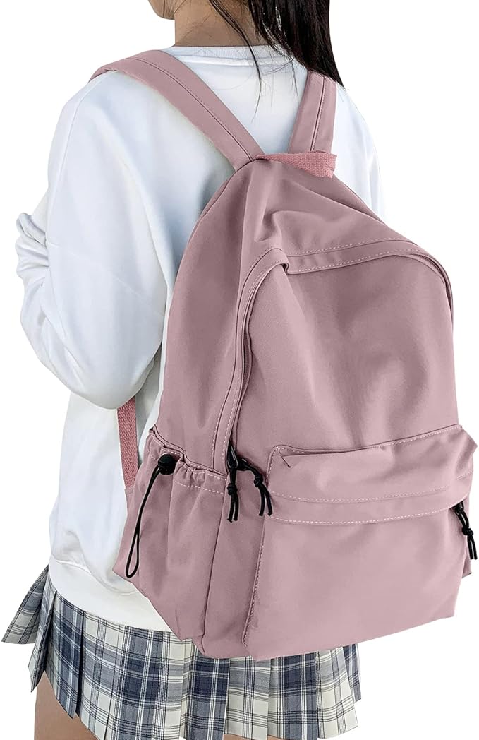 Purple School Backpack for Girls Water Resistant High School Book Bag Simple Backpack for Teens Boys Girls, Lightweight Simple Middle School Back Pack Daypack