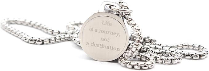 Engraved Compass Necklace, Navigation Compass Necklace for Women Men Best Friends, Fashion Festival Gift Wrap