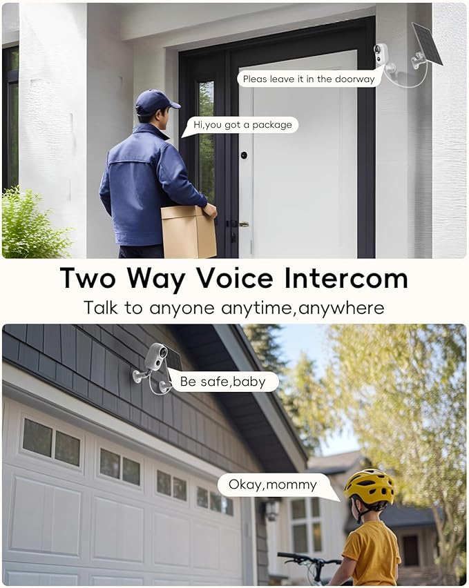 ZUMIMALL Solar Security Cameras Wireless Outdoor, 2K Outdoor Camera Wireless Solar Powered, 2.4G WiFi Battery Camera, 3MP Color Night Vision, Magnetic Mount,Siren,PIR/AI Analyse, IP66, Cloud, Alexa
