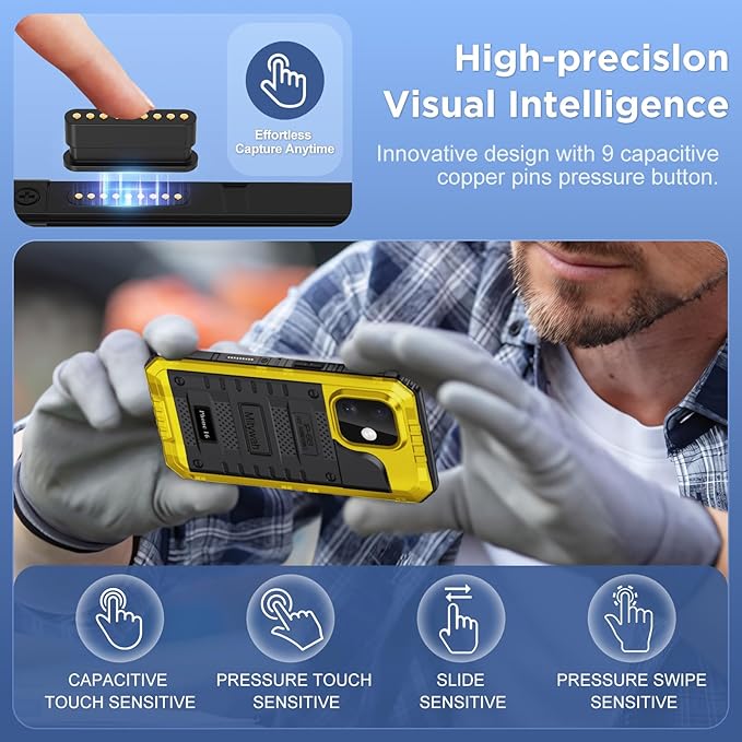Mitywah Waterproof Case for iPhone 16, Shockproof Heavy Duty Case with Built-in Screen Protector, Underwater Full Body Protective Metal Case 6.1 inch, Yellow