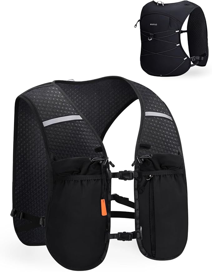 ECOHUB Running Hydration Vest Backpack, Lightweight Hydration Pack Bag Daypack for Hiking Cycling Marathon Backpack Vest for Women Men (No Bladder Included)