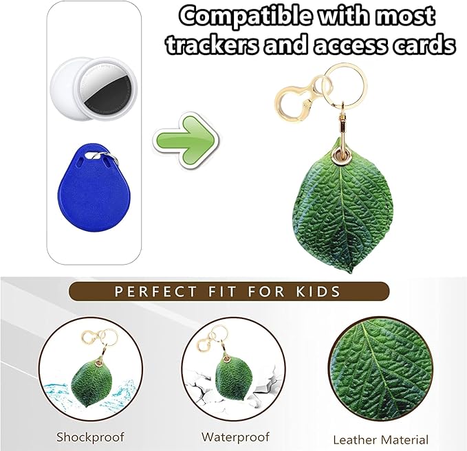 Leather Keychain Holder Case Compatible with AirTag,Cute air tag Cover with Keychain Ring,GPS Tracker Case for Keys