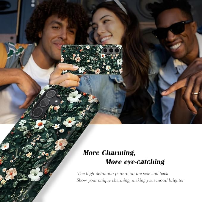Compatible for Samsung Galaxy S26 Ultra 5G Case, Dual Layer Heavy Duty 2 in 1 Shockproof Protective Phone Case,Floral Elegance