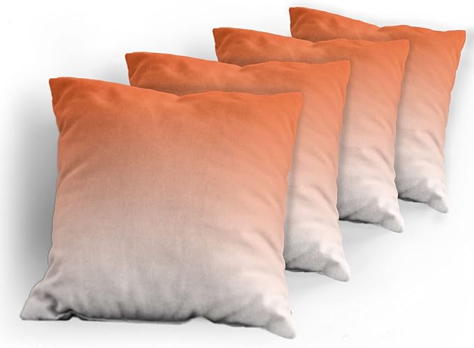 Ambesonne Ombre Decorative Throw Pillow Case Pack of 4, Scorching Sunset in The Hot Desert Inspired Dusk Orange Ombre Digital Art Design Print, Cushion Cover for Couch Living Room Car, 18", Orange