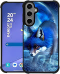 for Samsung Galaxy S24 S25 Plus Case, Snowy Mountain Fox Lake Pattern Graphic Design Girl Boy Soft Silicone Hard Acrylic Shock Protection for Samsung Galaxy S24 S25 Plus