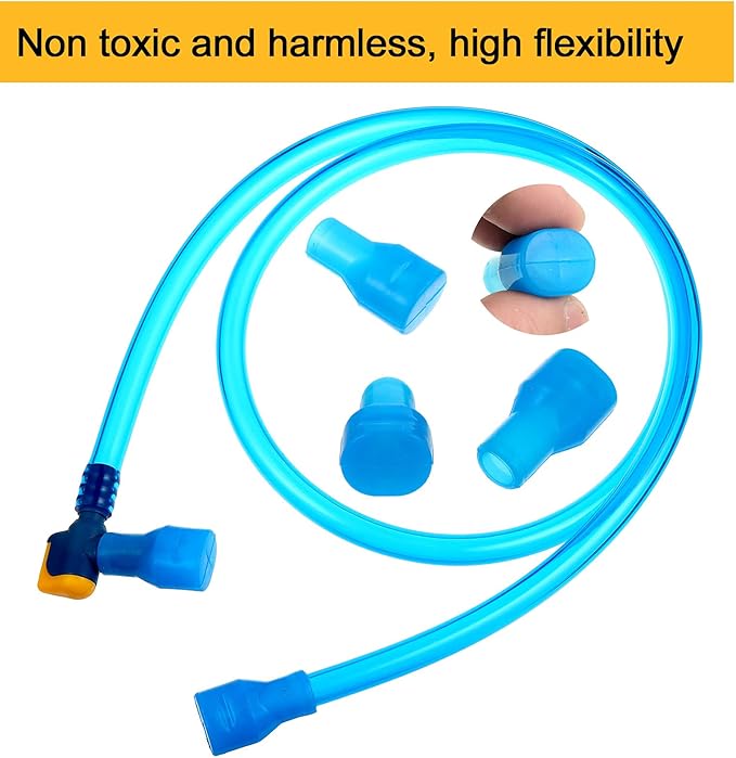 13 Pcs Bite Valve Replacement, Includes 6 Pcs Silicone Replacement Nozzle, 4 Straight and Angled Hose Connector, 2 Tube O Ring and Insulated Tube for Hydration Bladder Backpack Water Reservoir
