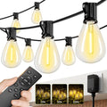 200FT LED Outdoor String Lights with Remote, One Continuous Strand Patio Lights with 72+2 Shatterproof S11 Bulbs, Dimmable 2200K Warm White, Timer & 3 Modes, Low Voltage for Backyard Garden